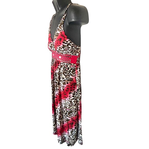 Womens v--neck Magic  Multicolor  Maxi Dress Sz M - Picture 6 of 12